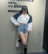 韩国东大门春夏款洋气时尚美式高街棒球服薄款短外套女防晒衫夹克