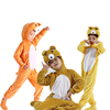 男女儿童通用动物表演服装卡通黄色小熊连帽洋气舞蹈成人亲子童装