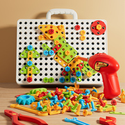 儿童拧螺丝钉组装拆卸拼装工具箱玩具电钻男孩，6益智力3岁宝宝动手