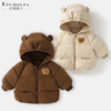 儿童外套冬季男女宝宝，棉服婴儿夹棉上衣，保暖加厚棉服连帽卡通衣服