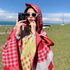 大西北旅游度假拍照民族风连帽，斗篷披肩围巾，西藏青海湖外搭披风女