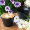 咖啡杯日式极简陶瓷猪口杯纯黑色，精致高级感哑光，咖啡拉花杯手握杯