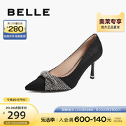百丽黑色高跟鞋女女鞋商场同款鞋子优雅气质单鞋BXB09CQ2