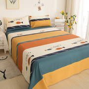 纯棉床单单件100全棉，学生宿舍单人床单，三件套1.5米床上用加厚被单