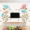 中国风浮雕荷花3d立体墙贴画客厅沙发电视，背景墙卧室墙壁装饰贴纸