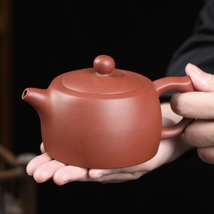 紫砂壶原矿朱泥井栏壶单人，功夫茶具套装，家用泡茶壶大容量泡茶神器
