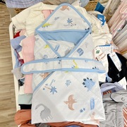 丽婴房抱被婴儿夏季薄款双层包巾新生儿襁褓竹棉纱布包被