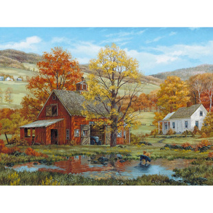 美式乡村油画客厅，装饰画欣美画店，美式乡村风格挂画手绘