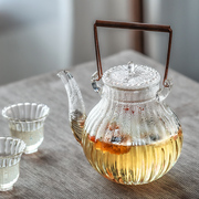 玻璃煮茶壶可明火透明花茶壶高颜值专用电陶炉养生茶具提梁蒸茶器
