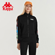 Kappa卡帕串标开衫外套outlets女运动卫衣休闲针织校服长袖