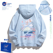 NASA联名春秋季富士山涂鸦卫衣女美式潮流百搭七夕情侣装外套
