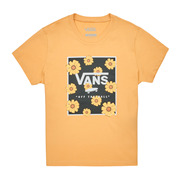 vans范斯女童装圆领运动短袖，t恤黄色，夏季中大童纯棉套头衫