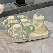 奶油风陶瓷水杯家用套装，茶杯茶具茶壶，轻奢客厅冷水壶结婚乔迁