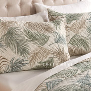 超值 绿野棕榈 欧式手工绗缝被床盖三件套纯棉Q床罩夏凉空调被包
