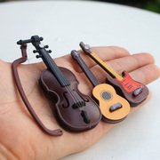 迷你仿真小提琴电吉他微缩场景，模型桌面乐器装饰小摆件拍摄道具