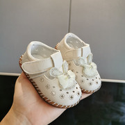 女宝宝凉鞋夏季6-12个月，透气婴儿公主鞋软底，防滑皮鞋0-1岁2学步鞋