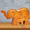 木制动物大象积木儿童益智玩具，拼插拼图diy榫卯积木，模型l鲁班锁