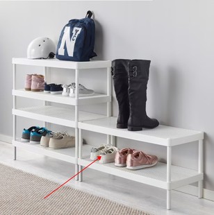 济南IKEA宜家国内马凯帕鞋架白色门厅克叠放鞋柜鞋凳衣帽架