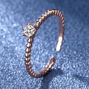 纯银S925莫桑钻10分戒指金色几何型时尚女式欧美大牌钢奢华饰品