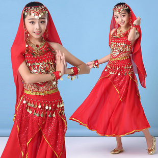 儿童舞蹈服装肚皮舞演出服女少儿舞台，表演服印度舞比赛服天竺舞衣