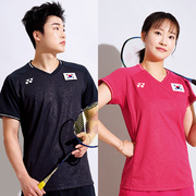 2023春夏yonex尤尼克斯韩国羽毛球，服短袖男女运动吸汗速干大赛版