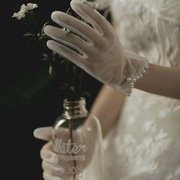 婚纱手套结婚新娘手套蕾丝婚礼服秀禾服白纱婚纱缎面短款优雅复