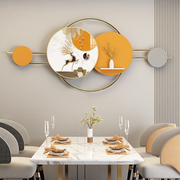 家庭圆形饭厅餐厅装饰画现代简约玄关歺厅餐桌，背景墙面壁挂画