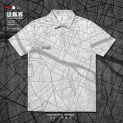 法国浪漫之都巴黎国外城市地图满印速干polo衫男女T恤夏装设 无界