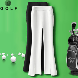 高尔夫球服装女套装喇叭裤长裤，golf修身运动春秋冬高尔夫女裤白色