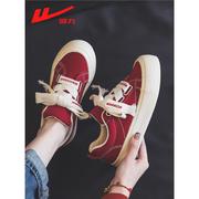 回力夏季超火红色帆布鞋女款2024透气运动休闲板鞋布鞋子