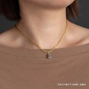 项链绳黄金吊坠挂绳diy绳手工编织金色项圈女绳子黄色