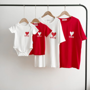 英国Next Kiss亲子装全家福爱心一家三口婴儿母子家庭装短袖T恤夏