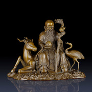 纯黄铜寿星摆件寿星公南极仙翁寿仙像礼物铜装饰品老人生日