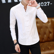 男士立领长袖T恤青年韩版修身潮流个性中国风上衣服秋季男装秋衣