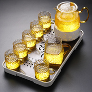 花茶壶套装水果下午茶，耐热玻璃花草茶具茶壶，茶杯蜡烛加热底座烛台