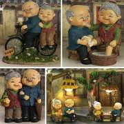 组合结婚老头老太太，韩版十周年老头老太摆件，陶瓷装饰品小玩偶