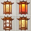 中式吊灯实木餐厅走廊过道，灯具仿古长廊户外灯笼中国风凉亭六角灯