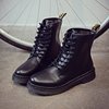 短靴前系带小中帮马丁靴靴子boots shoes for women xue xuezi