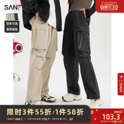 三福2024春季休闲裤男工装，多口袋机能伞兵裤，宽松直筒长裤裤子