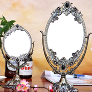 欧式复古意式台式合金双面，镜子化妆镜桌面网红轻奢镜子卧室梳妆镜