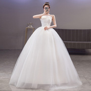 婚纱礼服2023夏秋韩式新娘结婚抹胸，大码孕妇齐地便宜蕾丝显瘦