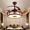 中式隐形风扇灯客厅卧室餐厅实木变频静音家用吊扇复古中国风吊灯