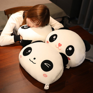 立体大熊猫公仔暖手抱枕两用可爱短毛毛绒玩具情侣礼物