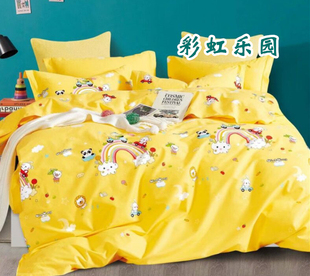 卡通床笠单件纯棉高低上下子母床1米1.2儿童薄棕垫专用床单1.35