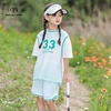 亲子女童速干运动套装夏装，洋气中大童，2024女孩夏季韩版短袖t