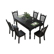 定制创京懿选木头餐桌和餐椅，复古美式全实木餐桌餐椅组合可伸缩