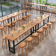 吧台桌实木靠墙阳台休闲酒，吧台咖啡厅甜品奶，茶店商用高脚桌椅组合