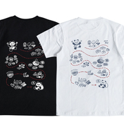 熊猫图案T恤卡通可爱吃货创意童趣设计感涂鸦小众国潮短袖棉男女L