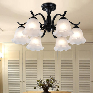 欧式美式吊灯铁艺术，复古客厅卧室餐厅地中海现代简约大气吸顶灯具