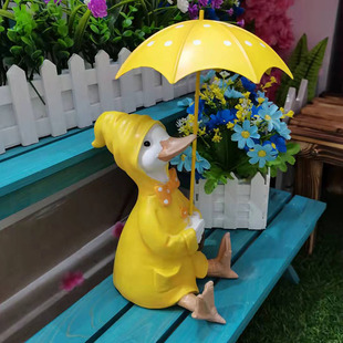 新美式乡村树脂卡通鸭子摆件庭院花园仿真动物园艺装饰品造景摆设